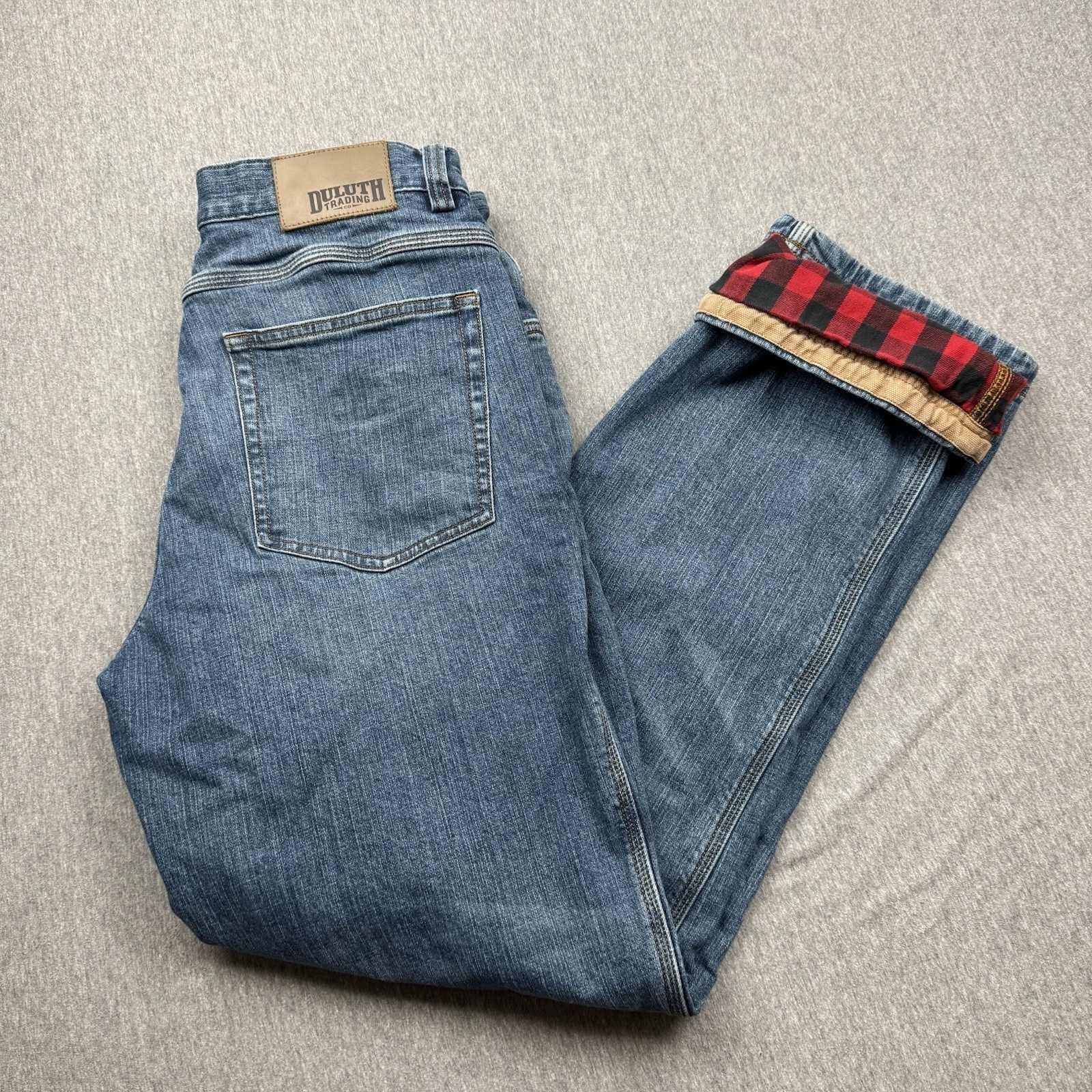 Duluth Trading Jeans Ballroom Flannel Lined Mens Sz 34x34 Work Outdoor Cabin